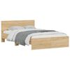 vidaXL Bed Frame with Headboard and LED Sonoma Oak 120x190 cm Small Double