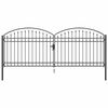 vidaXL Fence Gate with Lock Grey 401 x 200 cm Steel