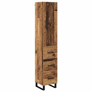 vidaXL Highboard Old Wood 34.5 x 34 x 180 cm Engineered Wood