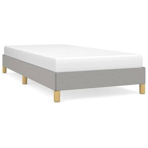 vidaXL Bed Frame without Mattress Light Grey 90x190 cm Single Single Fabric