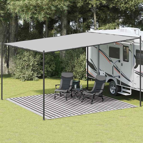vidaXL Tent Carpet Anthracite and White 400x400 cm HDPE