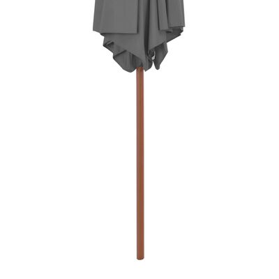 vidaXL Outdoor Parasol with Wooden Pole 270 cm Anthracite