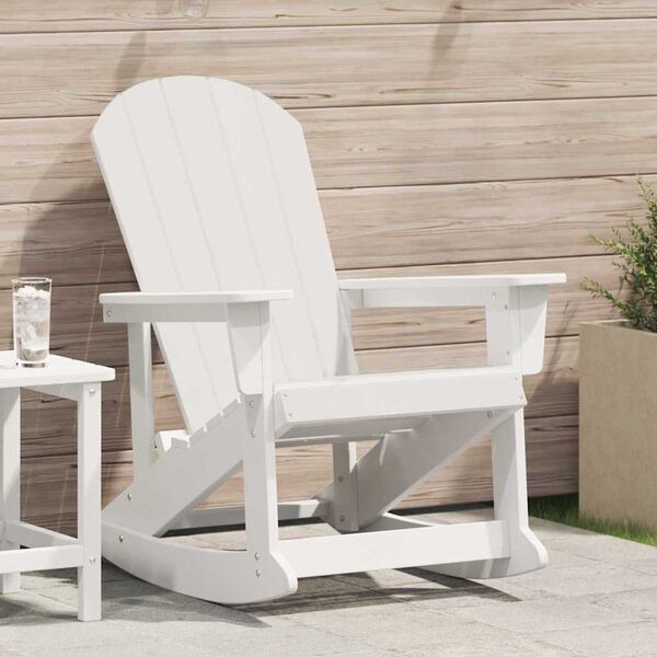 vidaXL Adirondack Rocking Chair White 92 x 73.5 x 92 cm HDPE