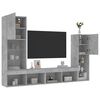 vidaXL 4 Piece TV Wall Units with LED Concrete Grey Engineered Wood