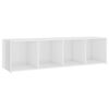 vidaXL 3 Piece TV Cabinet Set High Gloss White Engineered Wood