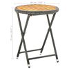 vidaXL Tea Table Grey 60 cm Poly Rattan and Solid Acacia Wood
