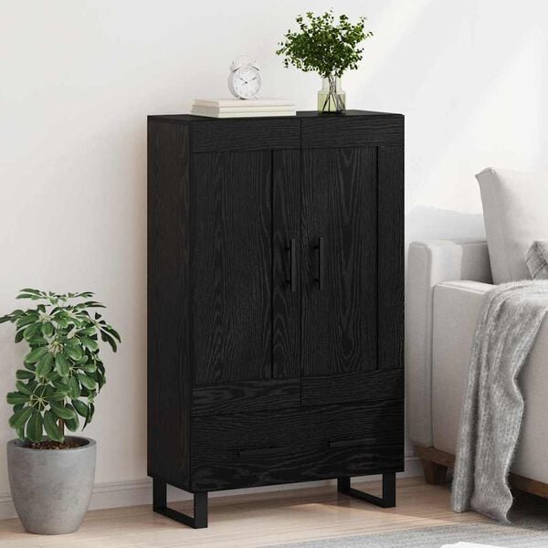 vidaXL Highboard Black Oak 69.5 x 31 x 115 cm Engineered Wood