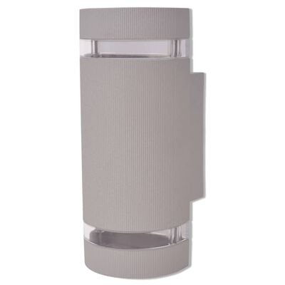 vidaXL Outdoor Semi-Cylindrical Up and Down Wall Sconce Grey Aluminium