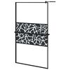 vidaXL Walk-in Shower Wall with Shelf Black 115x195 cm