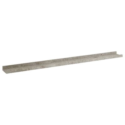 Single long gray concrete-like shelf