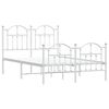 vidaXL Metal Bed Frame without Mattress with Footboard White 120x190cm