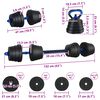 vidaXL 4-in-1 Dumbbell Set Black and Blue 121 x 19.5 x 19.5 cm