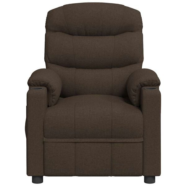 vidaXL Recliner Chair Dark Brown Fabric