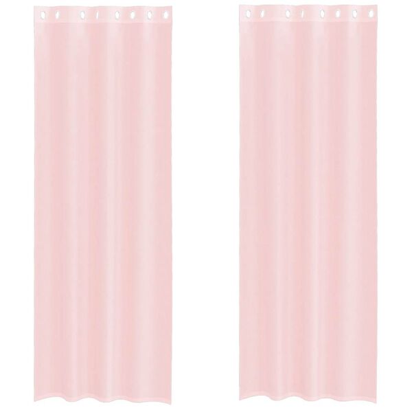 vidaXL Voile Curtains with Grommets 2 pcs Light Pink 140x300 cm