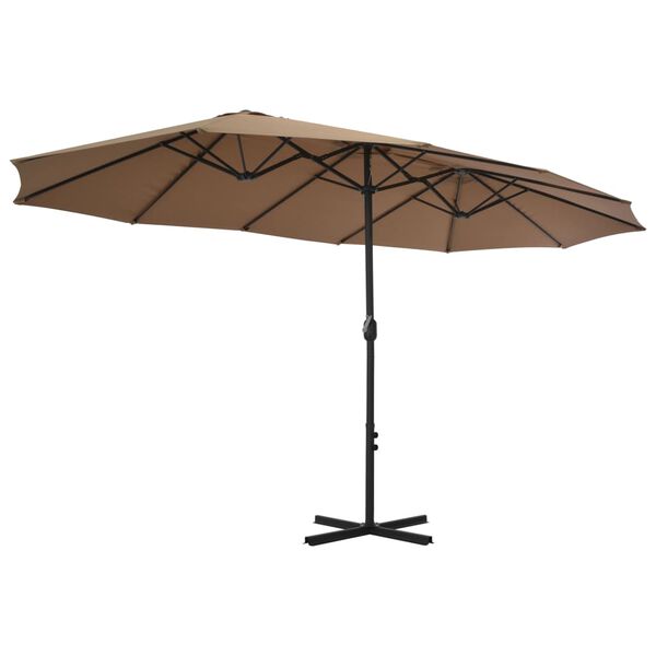 vidaXL Garden Parasol with Aluminium Pole 460x270 cm Taupe