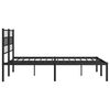 vidaXL Metal Bed Frame without Mattress with Headboard Black 135x190cm