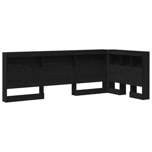 vidaXL Storage Headboard with Shelf Black Oak 75 cm Engineered Wood