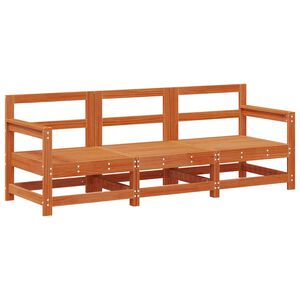 vidaXL Sectional Sofa Units 3 Piece Wax Brown Solid Pine Wood