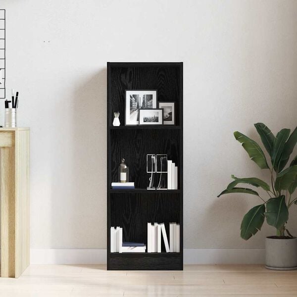 vidaXL Bookcase Black Oak 40x24x109 cm Engineered Wood