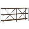vidaXL Console Table Smoked Oak 160x30x75 cm Engineered Wood and Iron