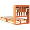 vidaXL Bookcase Bed without Mattress Wax Brown 75x190 cm Small Single Solid Wood Pine