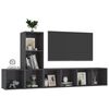 vidaXL 3 Piece TV Cabinet Set High Gloss Grey Engineered Wood