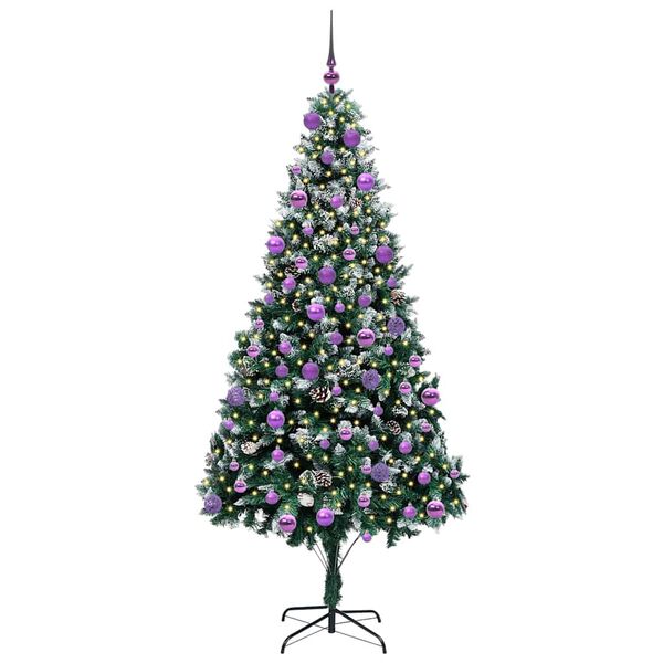 vidaXL Artificial Christmas Tree with 300 LEDs with Stand Green 210 cm