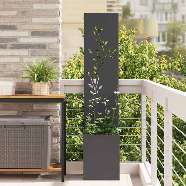 vidaXL Garden Privacy Screen Black 32 x 140 cm Cold-rolled steel
