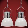 vidaXL Ceiling Lamp 2 pcs Height-adjustable Modern White Metal