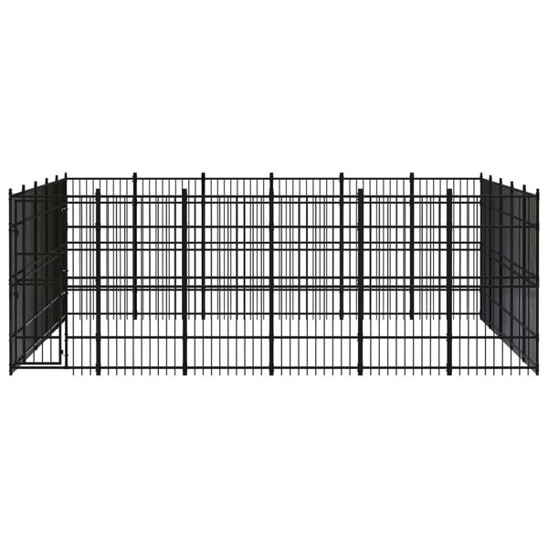vidaXL Outdoor Dog Kennel Steel 27.65 m&sup2;