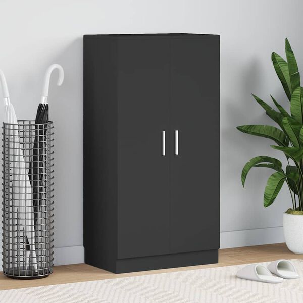 vidaXL Shoe Cabinet Black 55x35x108 cm Engineered wood