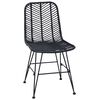 vidaXL Dining Chair 2 pcs Black 44 x 47 x 85 cm Rattan and Iron