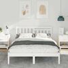vidaXL Bed Frame with Headboard White 135 x 190 cm Solid Pine Wood