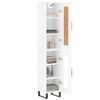 vidaXL Highboard High Gloss White 34.5x34x180 cm Engineered Wood
