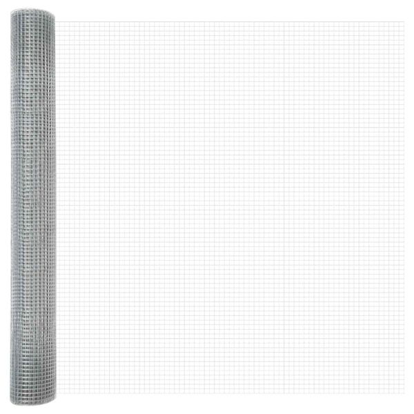 vidaXL Welded Wire Fence Silver 1 x 50 m Steel