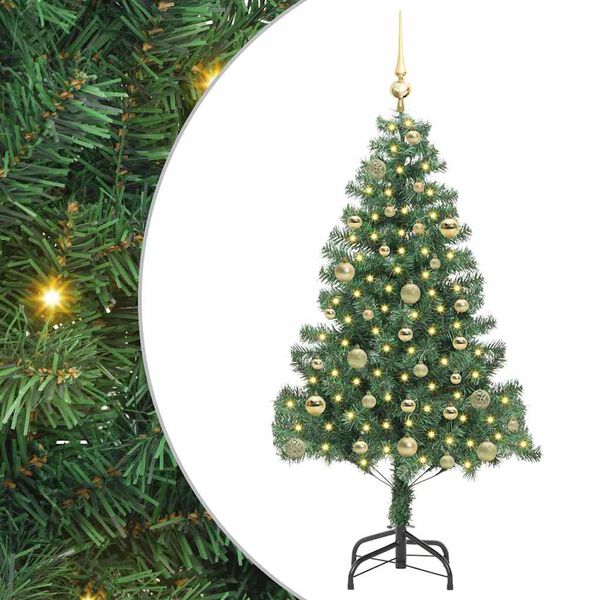 vidaXL Christmas Tree with 150 LEDs with Stand Green 150 cm PVC