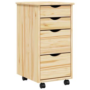 vidaXL Rolling Cabinet with Desk MOSS 34 x 39 x 65.5 cm Clear Varnish