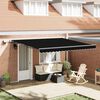 vidaXL Retractable Awning Manual Black 400 x 350 cm Fabric