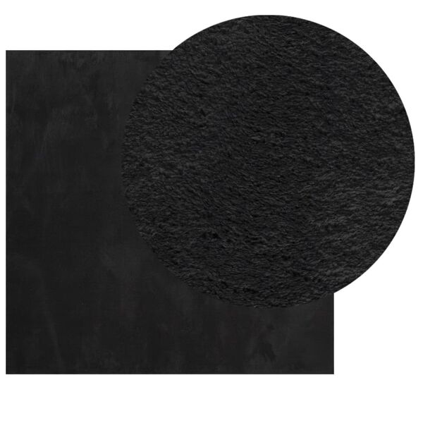 vidaXL Rug HUARTE Short Pile Soft and Washable Black 160x160 cm