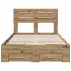 vidaXL Bed Frame with Drawer with Headboard Manual Engineered Wood
