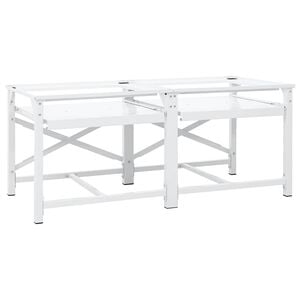 vidaXL Double Washing Machine Pedestal with Pull-Out Shelves White