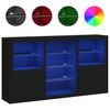 vidaXL Sideboard with LED Lights Black 181.5x37x100 cm