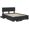vidaXL Bed Frame with Headboard Black 150 x 200 cm Engineered Wood
