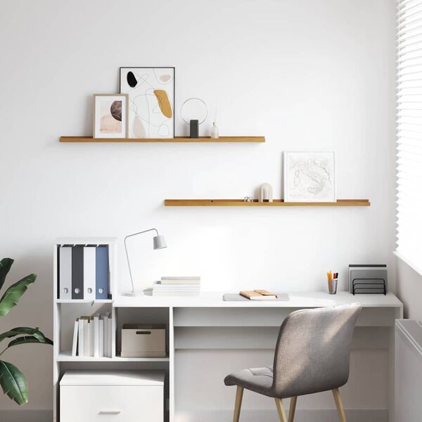 vidaXL Wall Shelf 2 pcs Beige 115 x 9 x 3 cm Engineered Wood