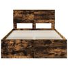 vidaXL Bed Frame Smoked Oak 135 x 190 cm Engineered wood