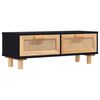 vidaXL Coffee Table Black 80x40x30 cm Engineered Wood&Solid Wood Pine