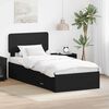 vidaXL Bed Frame with Headboard Black 100 x 200 cm Engineered Wood