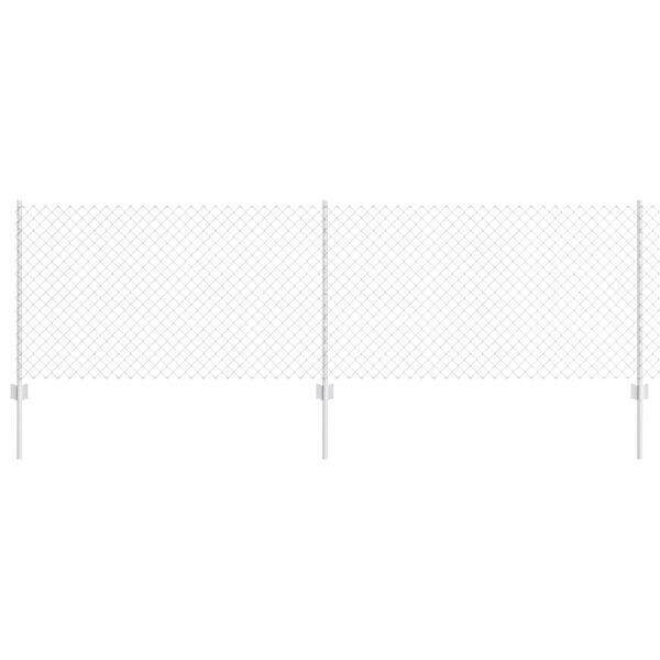 vidaXL Fence with Post Silver 0.8 x 10 m Steel