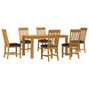vidaXL Dining Set 7 pcs Black Solid Oak Wood