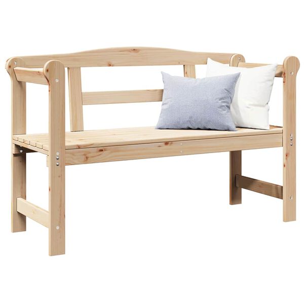 vidaXL Outdoor Bench Natural 119 x 44 x 76 cm Solid Pine Wood